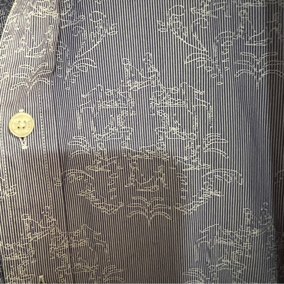 Dagr Striped Cotton Button Down Shirt Size Large - Picture 5 of 6